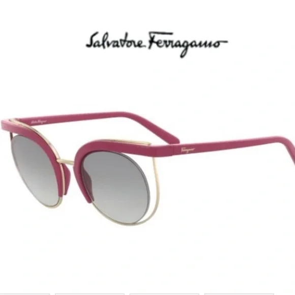 Ferrgamo Pink Cat Eye Sunglasses SF909S Funky Retro Designer
